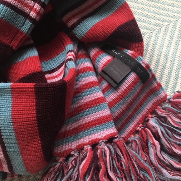 MARC JACOBS Wool Striped Long Scarf with Fringe - Picture 5 of 8